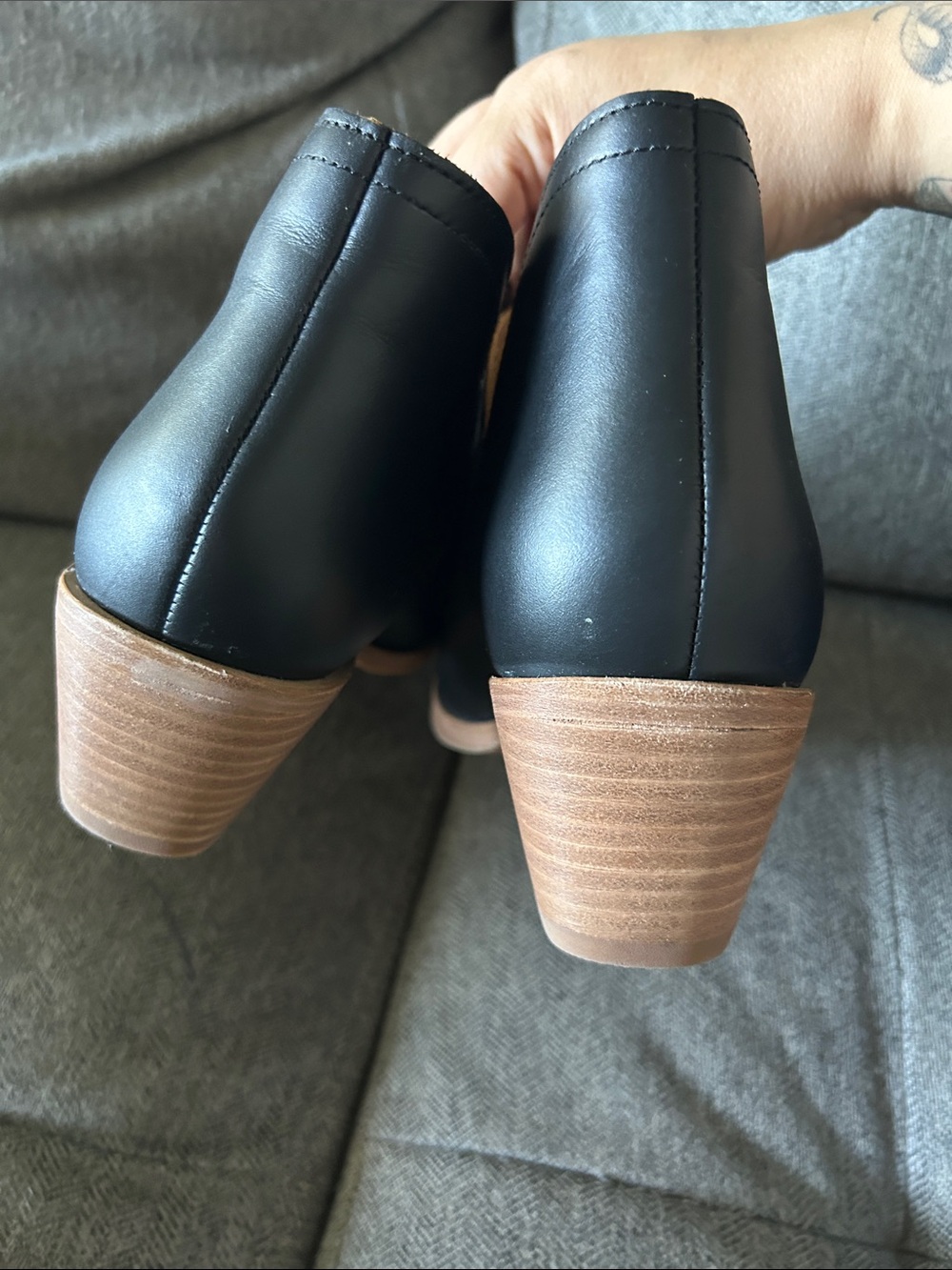 NISOLO Mia Ankle Boots Boots Black Leather Size 10 - Picture 5 of 8